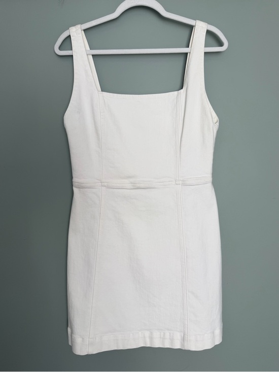 Alice + Olivia Dresses & Skirts - Alice + Olivia Jeans "Maryann" White Sugar Denim Square Neck Mini Dress *Altered